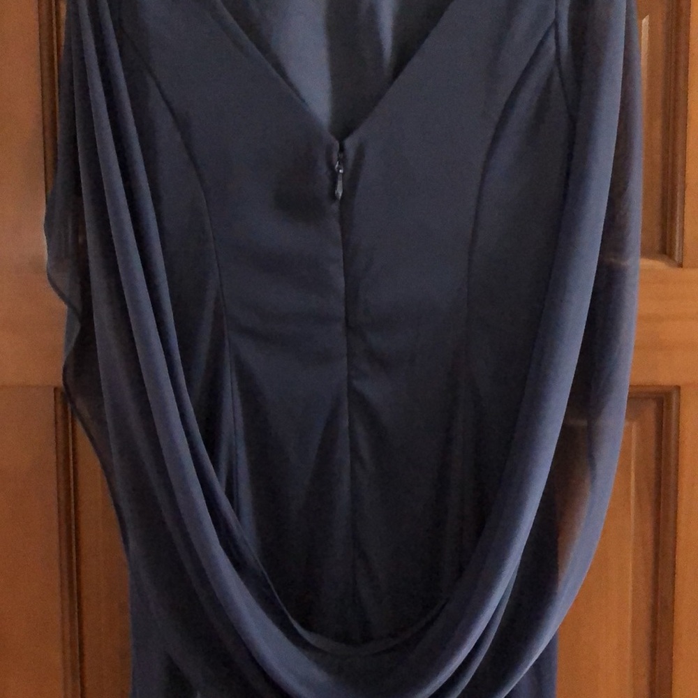 Azazie elegant Blue-Grey Gown, size 10 - Picture 8 of 15